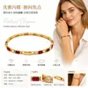 Pulseira de Cobre Europeia e Americana Transfronteiriça Multicor com Zircônia Incrustada para Mulheres Moda Luxo Leve Versátil Toque de Alto Padrão Pulseira Wristband Joia Estilo Casal