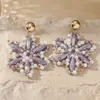 Brincos de Cristal Flor Doce com Contas para o Verão High-end Simples Versátil Moda Elegante Novos Brincos para Mulheres