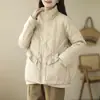 Inverno 2023 Nova Jaqueta Curta de Penas Leve com Gola de Renda Franzida Feminina Estilo Western Jaqueta de Penas de Pato Branca