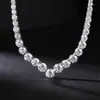 Colar de Tennis V-Shaped Gradiente de Moissanita em Prata S925 Mais Vendido Transfronteiriço, Sensação de Luxo Leve de Alta Qualidade, Corrente de Clavícula Luxuosa para Banquete