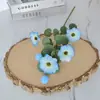 Pintura al Óleo Artificial-Estilo 4 Cabezas de Eucalipto y Flores de Gerbera, Margaritas Falsas para Arreglos de Pasillo de Bodas, Arte Floral para Bodas y Decoración del Hogar