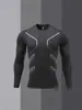 Atacado de Fábrica Transfronteiriço Roupas Esportivas de Manga Longa Primavera e Verão para Corrida Masculina, Camada Base Respirável para Fitness, Leggings de Secagem Rápida, Sem