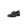 Zapatos JK de cuero con lazo estilo colegial, piel de vaca de alta calidad, colección otoño 2026, mocasines de punta redonda de cuero genuino, planos de tacón bajo robustos