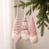 3 Piezas Decoraciones Navideñas Muñeco Tejido Sin Rostro de Dibujos Animados Colgantes Adornos Creativos de Hombre del Bosque Accesorios para Árbol de Navidad