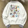 Sudadera con Estampado de Dibujos Animados Lindo Crayon Shin-Chan, Falsa de Dos Piezas Cosida, Cuello Polo para Mujer, Top Cálido Otoño e Invierno 2025