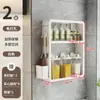 Estante de Almacenamiento de Cocina Estante de Especias Montado en la Pared Armario de Almacenamiento de Frascos de Condimentos Montado en la Pared Sin Taladro Acero al Carbono