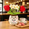 Muñecas de plantas tejidas a mano transfronterizas, decoraciones de plantas tejidas, flores artificiales de ganchillo para fiestas