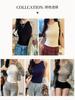 2025 Primavera y Verano Nuevo Camisola de Color Sólido Chaleco para Mujer Simple Cuello Redondo Ajustado Adelgazante Camisola Chaleco sin Mangas
