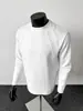 Camiseta de Manga Larga Desestructurada Peso Pesado Americana Cleanfit Marca de Moda para Hombre Sudadera Cuadrada Hombro Derecho Camisa Holgada para Capas