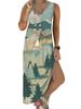 Vestido de playa informal sin mangas con estampado de estación independiente de Amazon y cuello en V europeo y americano de Wish AliExpress 2022