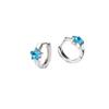 Estilo coreano azul estrela de cinco pontas orelha fivela personalizado pequeno brincos de cristal artificial nicho estilo frio orelha jóias orelha fivela