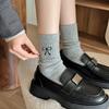 Calcetines de Media Caña para Mujer de Otoño e Invierno, Calcetines de Cachemira Cálidos Engrosados, Calcetines de Lana, Calcetines de Mujer con Flores a la Moda, Calcetines Zhuji