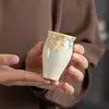 Porcelana de Jade Grasa de Cordero Dehua Taza Maestra de Loquat Pintada a Mano Juego de Té Kung Fu Taza de Cata de Té Taza Individual para Damas Uso en Casa Taza de Té de Cerámica