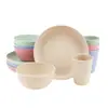Pratos, Tigelas, Copos de Palha de Trigo Transfronteiriços, Utensílios de Mesa Domésticos de PP Espessado, Tigelas de Salada, Pratos de Jantar, Copos de Água, Conjunto de Pratos de Jantar e Tigelas de Sopa