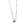 Nova Moda Estilo Chinês Retro Metal Tridimensional Pingente de Cabacinha Colar de Camada Dupla Luxo Leve Design Versátil Corrente para Clavícula para Mulheres