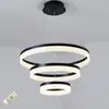 Novo lustre de restaurante, moderno e simples, adequado para sala de estar, quarto, mesa de jantar, sala de jantar, luz pendente circular LED ajustável