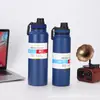 Garrafa Térmica Espacial Garrafa de Água Térmica para Beber Diretamente Garrafa de Água Esportiva Aço Inoxidável 304 Grande Capacidade Doméstica Exterior Alça Garrafa Térmica