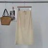 Falda de Lino Simple Versátil con Cordones para Ceñir la Cintura Estilo Coreano Adelgazante para Mujer Verano