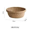 Cesta de almacenamiento tejida de junco con asa, forrada con encaje ondulado, caja de almacenamiento para decoración del hogar y organización de artículos diversos