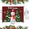 Tapete de Mesa Decorativo de Natal Transfronteiriço Quente Quente Novo Estampado Utensílios de Mesa Tapete de Isolamento Térmico Simples Versátil Tapete de Mesa Ocidental
