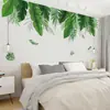 Xl8361Ins Adesivos de Parede Decorativos Quarto Dormitório Parede ao Lado da Cama Adesivos de Parede de Plantas com Folhas Verdes Casa de Aluguel