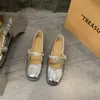 Zapatos de Salón Individuales Plateados Planos para Mujer, Nuevo Estilo Verano 2025, Perfectos para Combinar con Vestidos, Hermosos Zapatos Mary Jane de Estilo Francés para Mujer