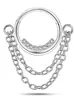 Joyería para Nariz Nueva Transfronteriza Cadena Doble Incrustada con Circonita Anillo de Apertura y Cierre Anillo Sin Costuras Aro para la Nariz Joyería para Perforación Venta Directa del Fabricante