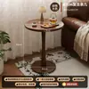 Mesa de Lazer para Varanda para Apartamentos Pequenos, Mesa Lateral para Sofá de Uso Doméstico, Mesinha de Centro Pequena, Mesa de Cabeceira para Quarto, Mesa Lateral de Madeira Maciça Estilo Vintage