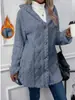 Abrigo Informal con Capucha y Mangas Largas para Mujer, Ropa Femenina Transfronteriza, Otoño/Invierno 2026, Estilo Europeo y Americano, Cálido, Cárdigan de Forro Polar Doble Cara