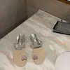 Sandalias Planas de Chancla con Strass Francés para Mujer Zapatos 2025 Nuevas de Verano Sandalias de Cuña Exterior