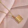 Collar de acero inoxidable para niñas, collar de carta de amor, colgante de libro que se abre, nuevo collar personalizado y elegante para la clavícula
