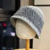 Chapéu bucket de tricô multicolorido vintage para mulheres, versátil para outono e inverno, cobre o rosto e faz o rosto parecer menor, chapéu de pescador quente de lã, chapéu de puxar