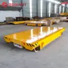 Carrinho Plataforma Elétrico Móvel com Bateria para Transporte de Peças de Aço e Alumínio, Montado em Trilhos, com Alça, Controle Remoto e Capacidade de Virar nos Trilhos