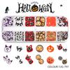 Arte de Uñas para Halloween Lentejuelas de Arcilla Blanda Lentejuelas para Maquillaje de Uñas Joyería Calabaza Bruja Fantasma Calavera Polvo Brillante
