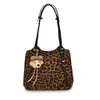 Bolso tote grande único y elegante con estampado de leopardo, nuevo bolso vintage de 2026 para ir al trabajo, bolso de hombro casual y moderno