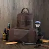 Bolsa de Higiene Pessoal Masculina Transfronteiriça Grande Capacidade Bolsa de Mensageiro Bolsa de Cosméticos Bolsa de Armazenamento de Lona Retrô Logotipo Personalizado