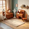 Escena de Dormitorio Retro, Perchero, Armario, Tocador, Ropa de Cama, Adornos, Casa de Juegos Miniatura, Escena en Miniatura, Juguetes de Casa de Muñecas