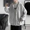 Moda 2023 Primavera e Outono Marca ins Suéter Simples com Capuz Moda Masculina de Casal Cardigã Fashionable Jaqueta Casual Coreana