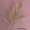 Casamento Flor artificial dourada flor de plástico grama para pendurar no teto do salão de casamento folha de ginkgo madeira hortênsia Flor falsa nebulosa