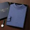 2026 Nuevo Suéter de Punto de Cachemira para Hombre, Cuello Alto, Color Sólido Simple, Espesor Grueso, Talla Grande, para Primavera, Otoño e Invierno