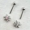 Piercing para la Lengua de Fuego Artificial Copo de Nieve Circonita Cobre Brillante Aleación de Titanio Acero de Titanio Estilo Francés Lujo Ligero Exquisito Moda Joyería para Piercings