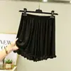 Shorts Femininos de Modal para o Verão, Cintura Alta, Emagrecedor, Adequado para Uso ao Ar Livre, Pijama para Dormir em Casa, Tamanho Plus, Casual, Solto, Saia-Calça Fina, Calças de Pernas Largas