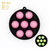 Cuentas de Silicona Pulsera de Transferencia de Agua Colorida Cuentas Redondas Perforadas Cuentas Sueltas Mordedor de Grado Alimenticio 15mm Accesorios para Bricolaje Cuentas para Orejas