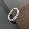 Tarjeta Hogar Plata Esterlina Lado Pulido Estrellas Anillo Diamante Completo Pareja Hueco Fila Diamante Anillo Simple para Hombres y Mujeres Anillo de Bodas