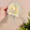 Accesorios para el Cabello de Flor de Peonía Artificial Rosa Seco Pinza con Borla de Flor Nueva Colección Primavera y Verano 2024 Pinza para el Cabello Tocado para Mujer