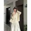 Vestido para Mujer Talla Grande Dulce y Salado Estilo Hora del Té Hueco Cardigan Camisola Oculta Grasa Playa Vacaciones Conjunto Absolutamente Impresionante