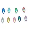 Pluma de Cola de Fénix Gota de Agua Larga Colorida Resina AB 7*15mm 40 Piezas Pegatinas para Cejas Materiales para Ropa Hecha a Mano DIY