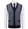 Novo colete suéter cardigã transfronteiriço para homens, adequado para usar em camadas no outono e inverno, colete jaqueta de tricô quente e slim fit para homens