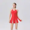 Conjunto de Duas Peças Saia de Tênis Patchwork de Cor Contrastante Primavera e Verão Saia de Golfe Tênis Top Casual Esportivo Uniforme de Badminton