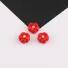 Cuentas Redondas de Flor de Cerezo con Estampado de Crema Lindas Materiales para Joyería Accesorios para Cadena de Teléfono Móvil Hecha a Mano